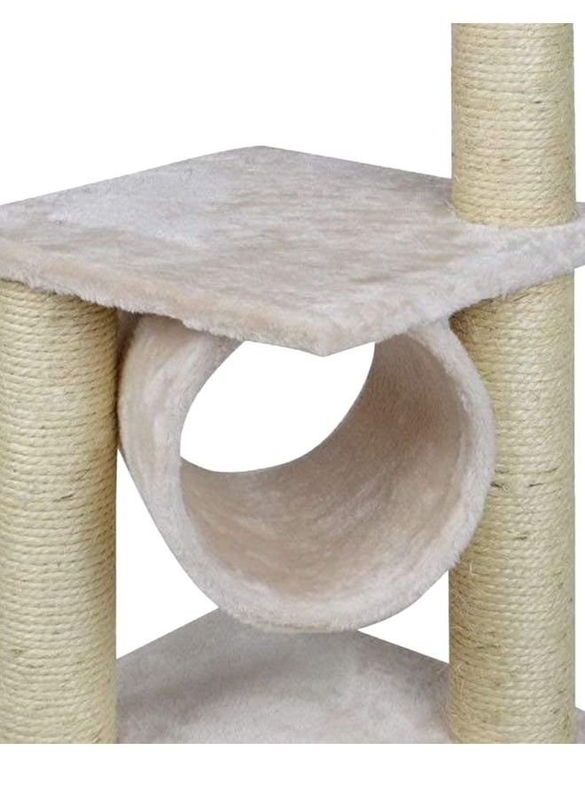برج القطط AL THEQA مع عمود خدش مغطى بألياف السيزال، بيج - Image 3