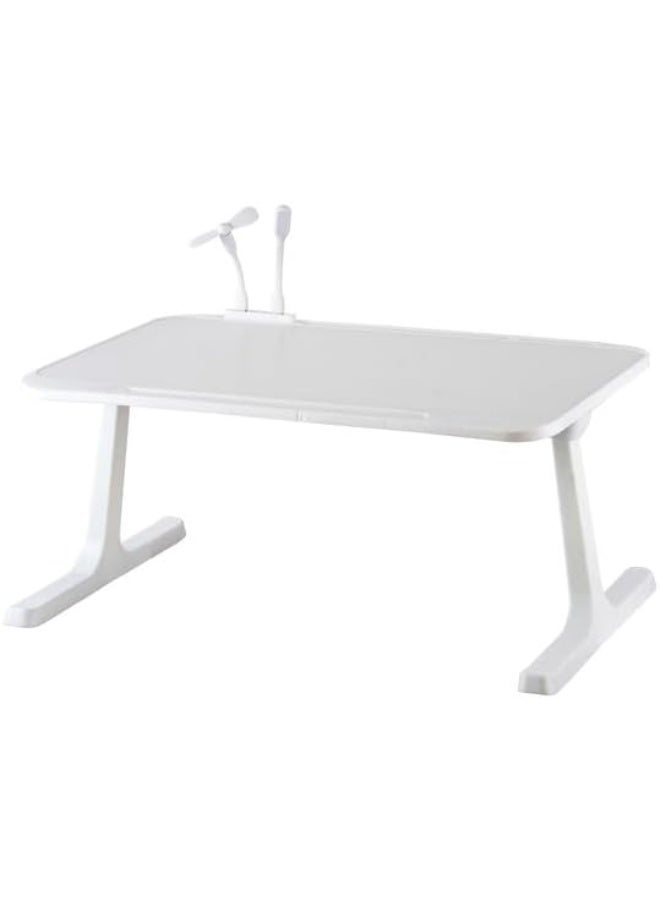 Foldable USB Laptop Bed Table with LED Light Fan and Storage Drawer, Multi Function Study Desk for Work Reading and Home Use - Image 3