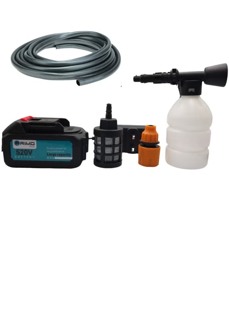 PRIMO PLUS - Car Wash Pressure Pump, Strong Water Pressure, 520V Lithium Battery, Long Battery Life, 6-in-1 Nozzle, Multiple Uses - Image 1