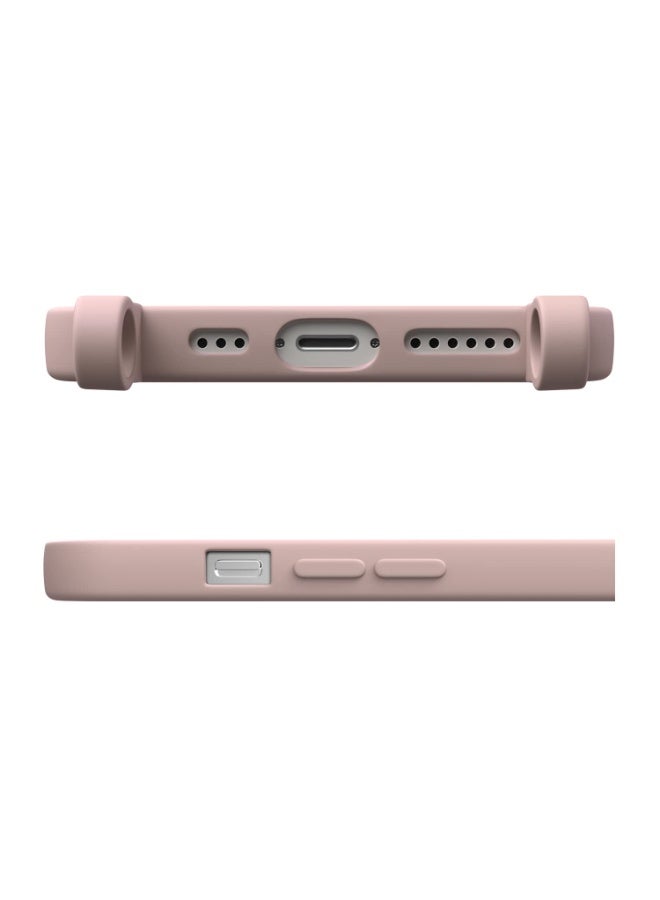 Crossbody Lanyard Case for iPhone 13, Liquid Silicone Protective Phone Cover with Adjustable Neck Cord, Pink - Image 4