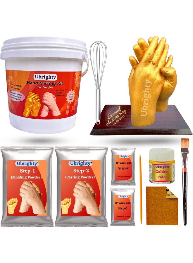 Ubrighty Hand Casting Kit - for Couples, Husband, Parents, Spacial Anniversary, Birthday Gift, 3D Moulding Powder for Hand, Foot, Molding Clay, Hand Mould Kit for Couple (Full Couple KIT) - Image 1