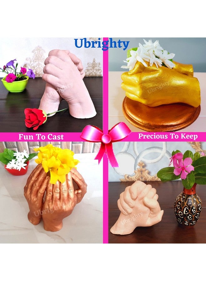 Ubrighty Hand Casting Kit - for Couples, Husband, Parents, Spacial Anniversary, Birthday Gift, 3D Moulding Powder for Hand, Foot, Molding Clay, Hand Mould Kit for Couple (Full Couple KIT) - Image 4