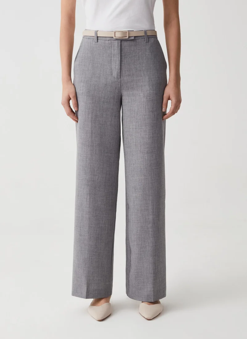 Ovs Wide-leg trousers with skinny belt