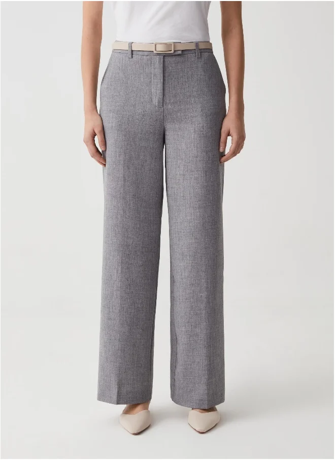 او في اس Wide-leg trousers with skinny belt