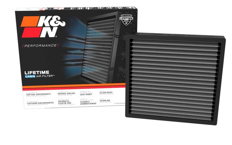 K+N K&N LIFETIME Cabin Air Filter: Premium, Washable, Clean Air for your Cabin: Compatible with 2022-2025 Acura/Honda: Integra, Type S, Civic, Type R, CR-V, Passport, Pilot, VF2086 - Image 1