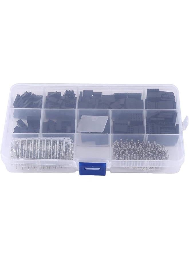 PROMASS promass Connector Kit, Dupont Connector, Female Connector Housing, Crimp Pins 4er, Header Stecker Jumper Header Connector Female Male Terminal Jumper Wire Crimp Pin 2.54mm (610 Pcs)  - Image 1
