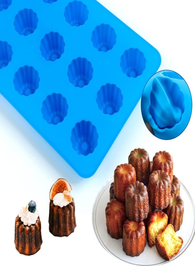 Sidosir 2Pcs Canele Mold Silicone, 15-Cavity Mini Nonstick Canele Silicone Baking Cake Pan for Bread Muffin (15-Cavity) - Image 4