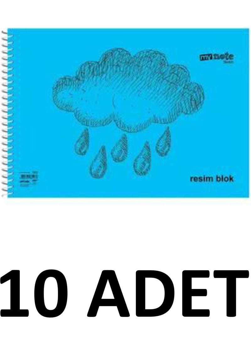 Mynote 10 Pieces Large Size 35X50 cm Drawing Book 30 Sheets Plastic Cover Spiral Mixed Color  - Image 1