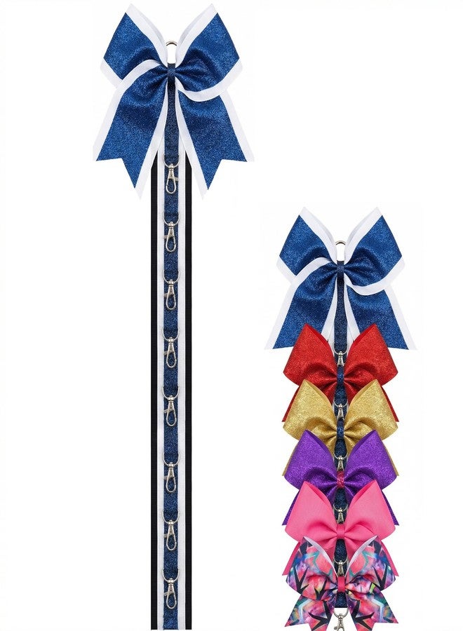 Hipcheer Glitter Large Handmade Cheer Bows Holder, Wall Hanger for Cheerleading Teen Girls High School College Sports, Navy - Image 1