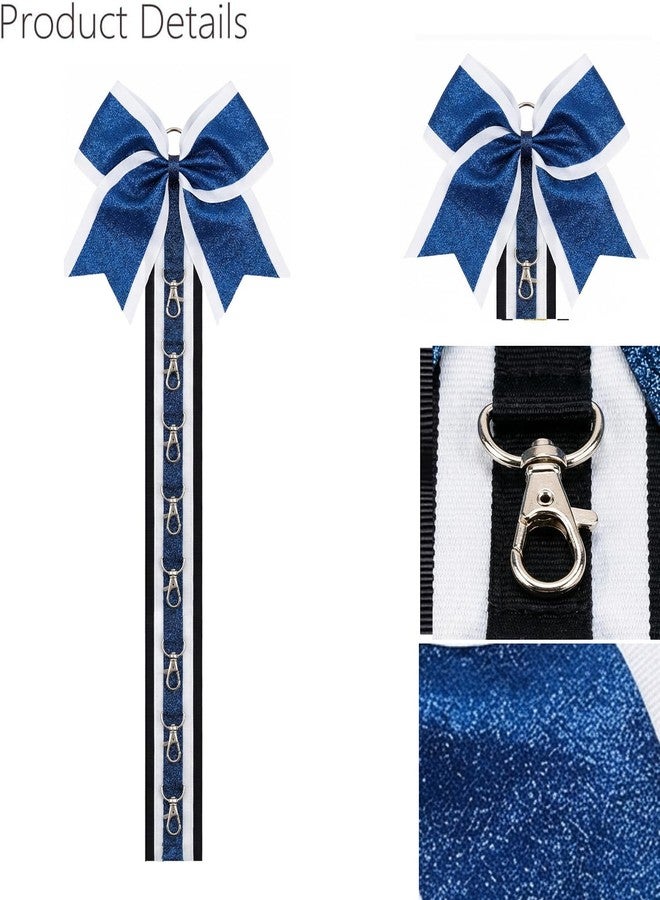 Hipcheer Glitter Large Handmade Cheer Bows Holder, Wall Hanger for Cheerleading Teen Girls High School College Sports, Navy - Image 4