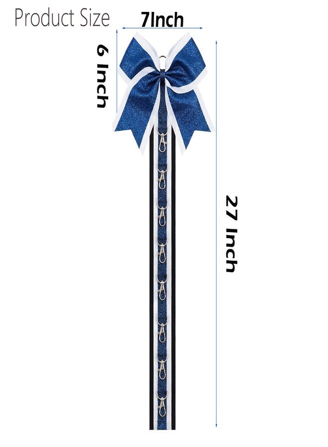 Hipcheer Glitter Large Handmade Cheer Bows Holder, Wall Hanger for Cheerleading Teen Girls High School College Sports, Navy - Image 5