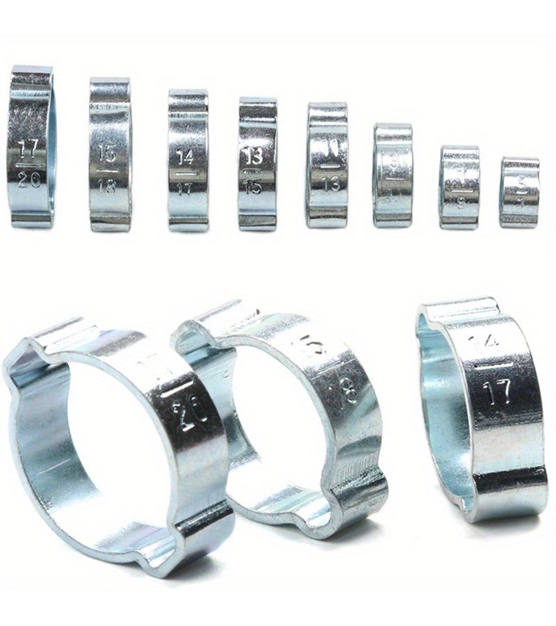 10 Pcs 11-13mm Double Ear Hose Clamp Worm Drive Fuel Clamp Water Pipe Spring Clamp - Image 2