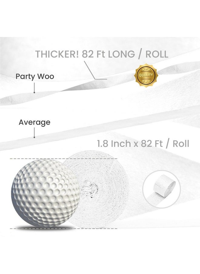 PartyWoo Crepe Paper Streamers 4 Rolls 328Ft, Pack Of Crepe Paper Perl White Streamers Decorations, Crepe Paper For Birthday Decorations, Party Decorations, Wedding Decorations (1.8 In X 82 Ft/Roll)  - Image 3