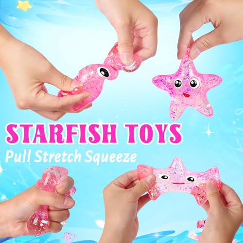 AiSiXin Starfish Stress Balls Squishy Toys for Adults Kids Squishy Starfish Sugar Ball Sensory Toys Squeeze Squishy Ball Fidget Toys for Anxiety Relief Slow Rise Squishy Starfish Toy for Boys Girls Pink - Image 5