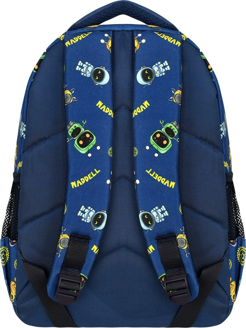 Waddell Licensed Navy Blue Yellow Robot Patterned Boys Primary School Backpack and Lunch Bag