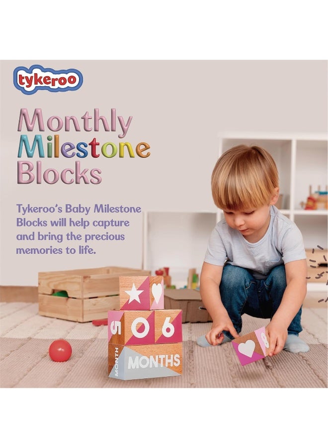 Tykeroo كتل milestones للأطفال من Tykeroo، وردي ورمادي - Image 5