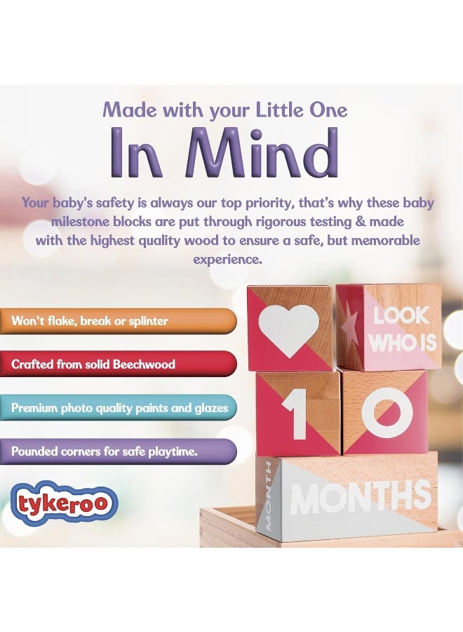 Tykeroo كتل milestones للأطفال من Tykeroo، وردي ورمادي - Image 3