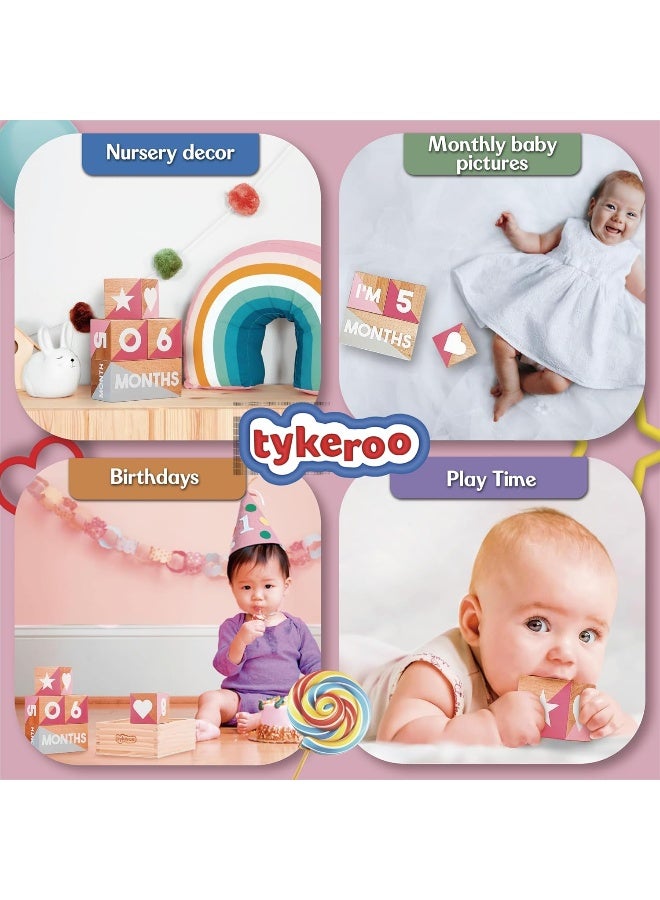 Tykeroo كتل milestones للأطفال من Tykeroo، وردي ورمادي - Image 4