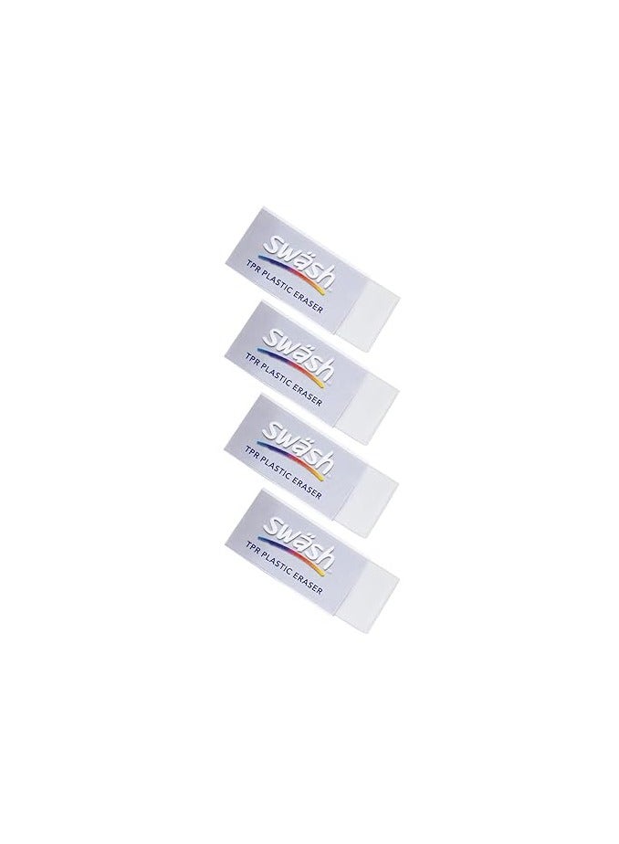 Swash Premium Plastic Eraser White Pack of 48 - Image 2