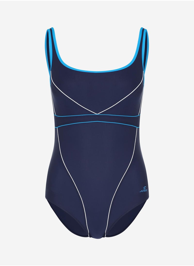 Joss Joss Women's Swimsuit with Internal Support Blue/Light Blue –  Removable Cups, Creora Highclo Fiber, Chlorine-Resistant, Stylish & Comfortable  - Image 5