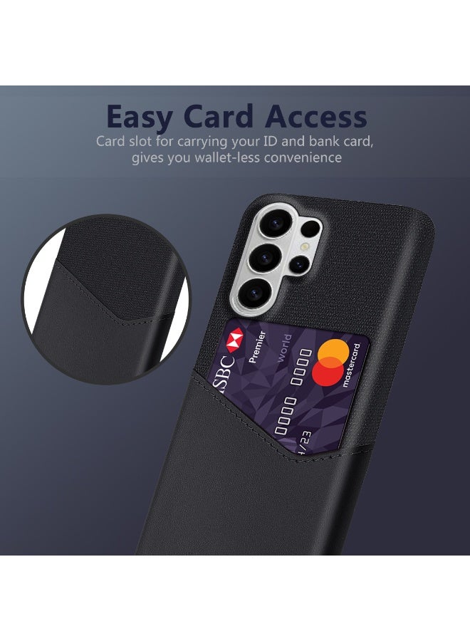 عام غطاء لسامسونج جالاكسي إس 26 الترا، غلاف من القماش والجلد الصناعي، مقاوم للانزلاق وبصمات الأصابع، غلاف حماية 360 درجة مع فتحة بطاقة واحدة في الخلف. - Image 4