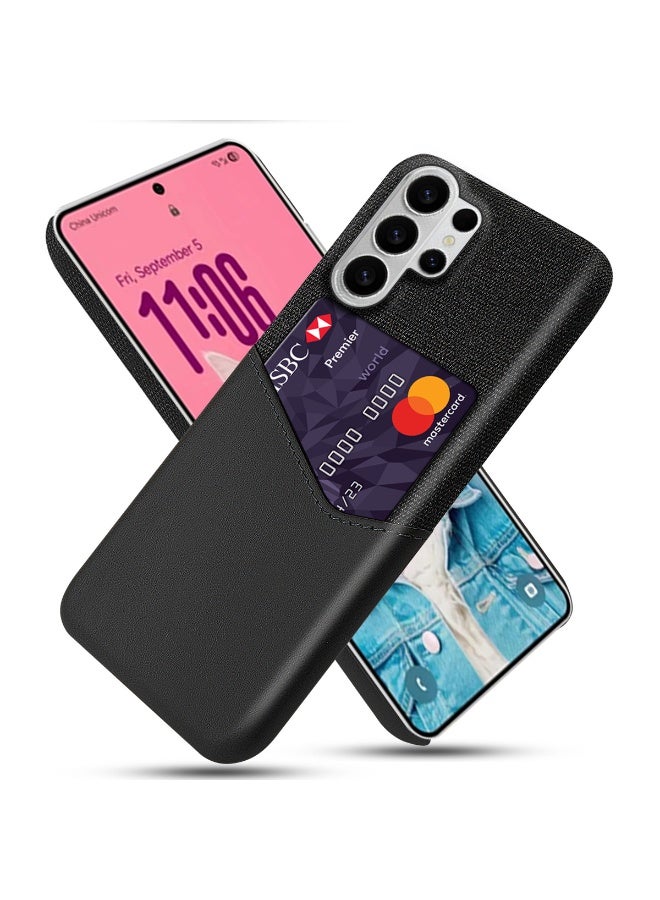 عام غطاء لسامسونج جالاكسي إس 26 الترا، غلاف من القماش والجلد الصناعي، مقاوم للانزلاق وبصمات الأصابع، غلاف حماية 360 درجة مع فتحة بطاقة واحدة في الخلف. - Image 1