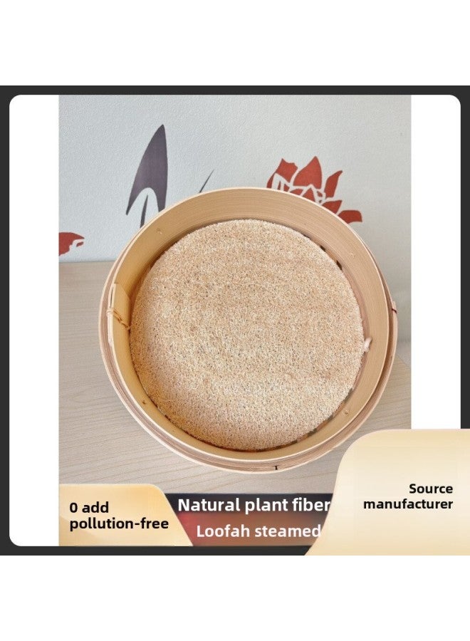 New Loofah Steamed Bun Mat Non-stick Easy-to-clean Durable Round Steamed Bun Cloth Loofah Pulp Steamed Bun Mat-Dimensions:Diameter 36cm [1 Pack] - Image 1