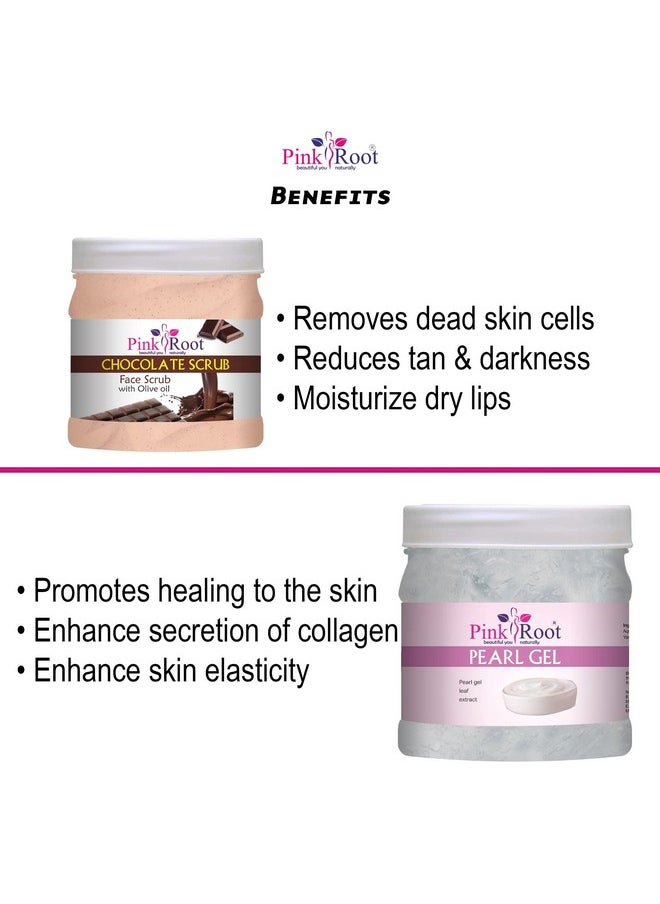 Pink Root Pink Root Chocolate Scrub 500gm with Pearl Gel 500gm  - Image 5