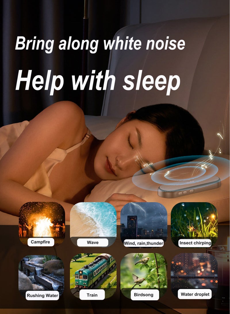 White Bone Conduction Pillow Speaker - Sleep Aid w/ White Noise, BT, TF Card, 30H Battery, Timer  - Image 4