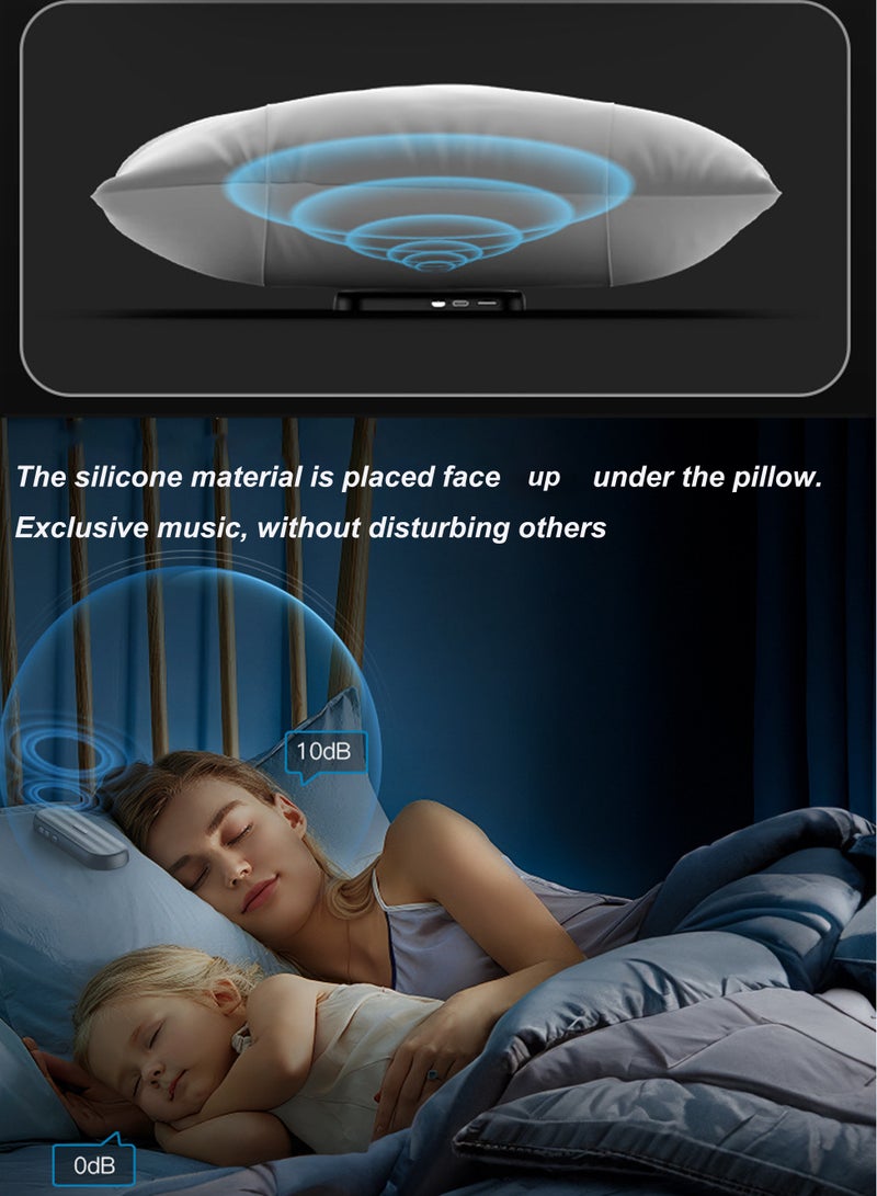 White Bone Conduction Pillow Speaker - Sleep Aid w/ White Noise, BT, TF Card, 30H Battery, Timer  - Image 5
