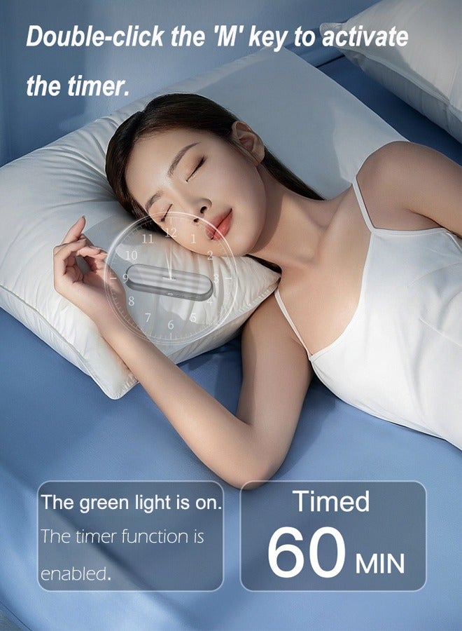 White Bone Conduction Pillow Speaker - Sleep Aid w/ White Noise, BT, TF Card, 30H Battery, Timer  - Image 2