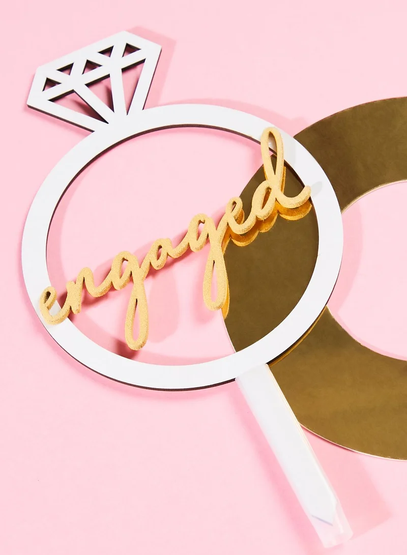 Ginger Ray Cake Topper - Wooden Engaged Ring