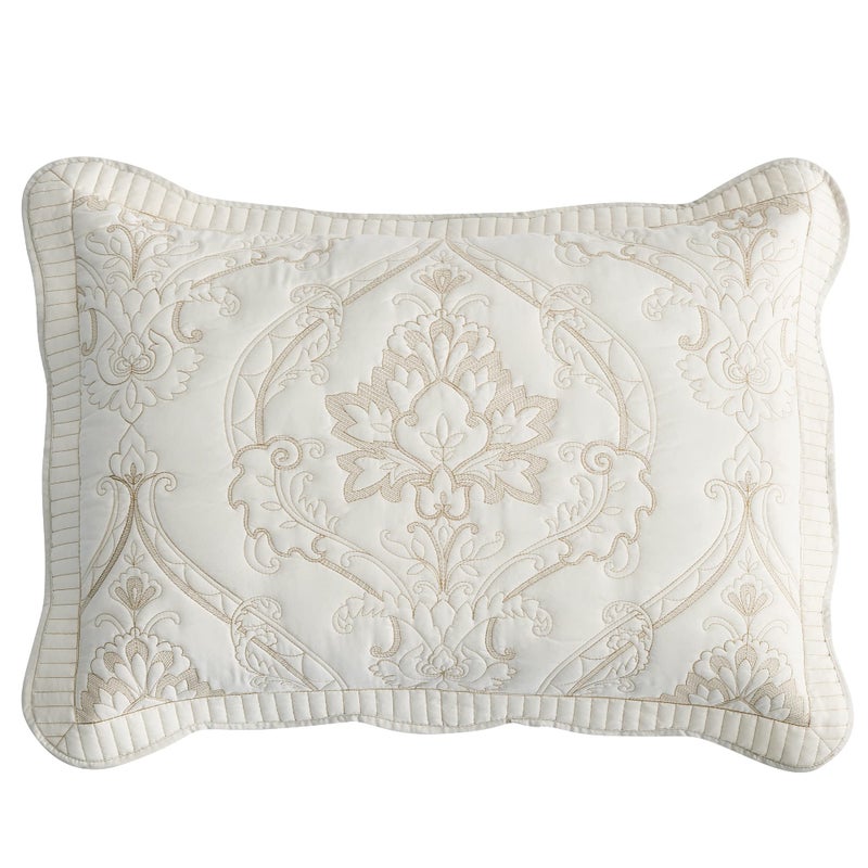 CHIXIN CHIXIN Microfiber King Pillow Shams Set of 2 - Quilted Decorative Pillow Covers - Ivory-Yellow - Size (20"" x 36"")  - Image 1