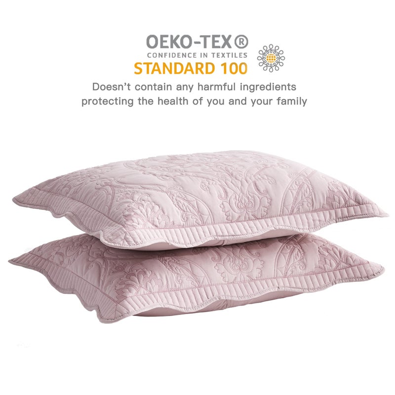 CHIXIN CHIXIN Microfiber King Pillow Shams Set of 2 - Quilted Decorative Pillow Covers - Ivory-Yellow - Size (20"" x 36"")  - Image 5