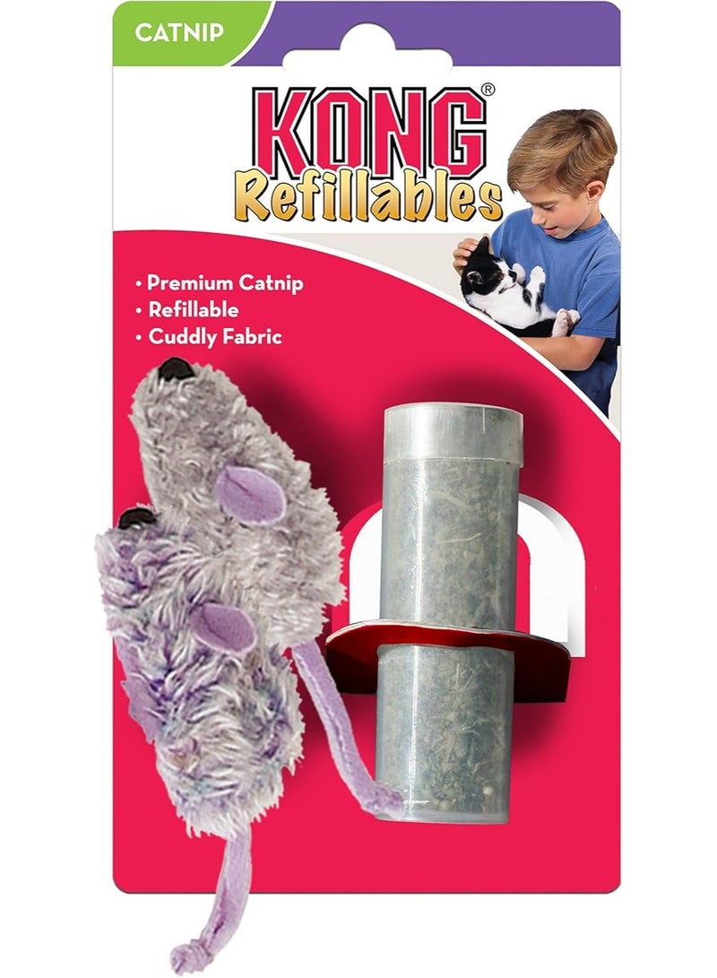 KONG CAT TOY PURPLE & FROSTY GREY MOUSE - Image 1