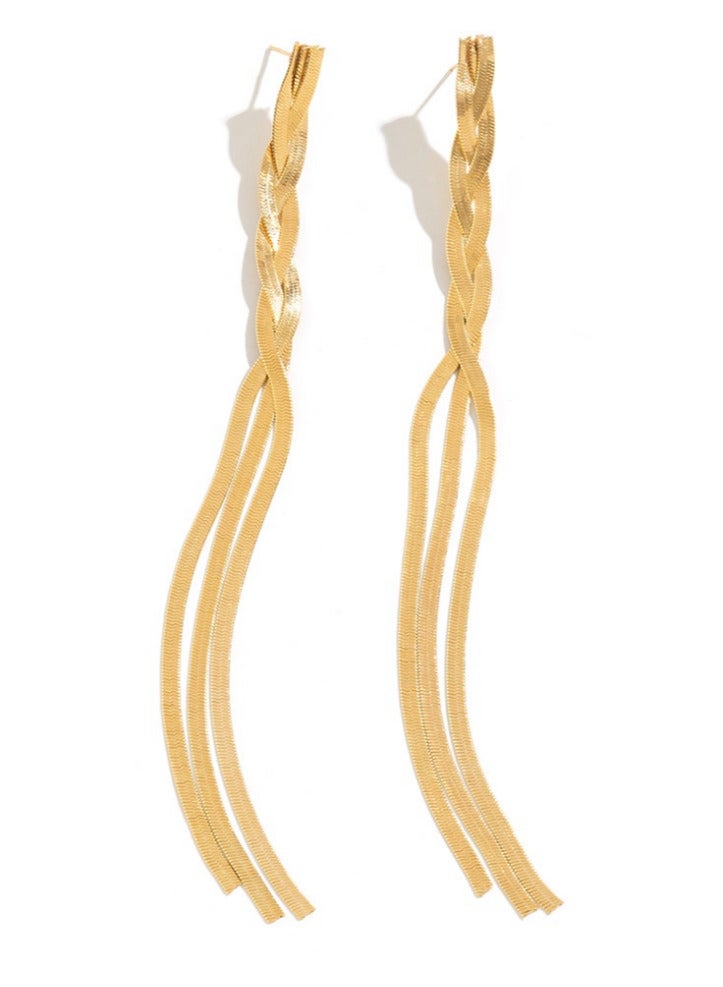 "القرط الذهبي بالخيوط المتدلية - Image 4