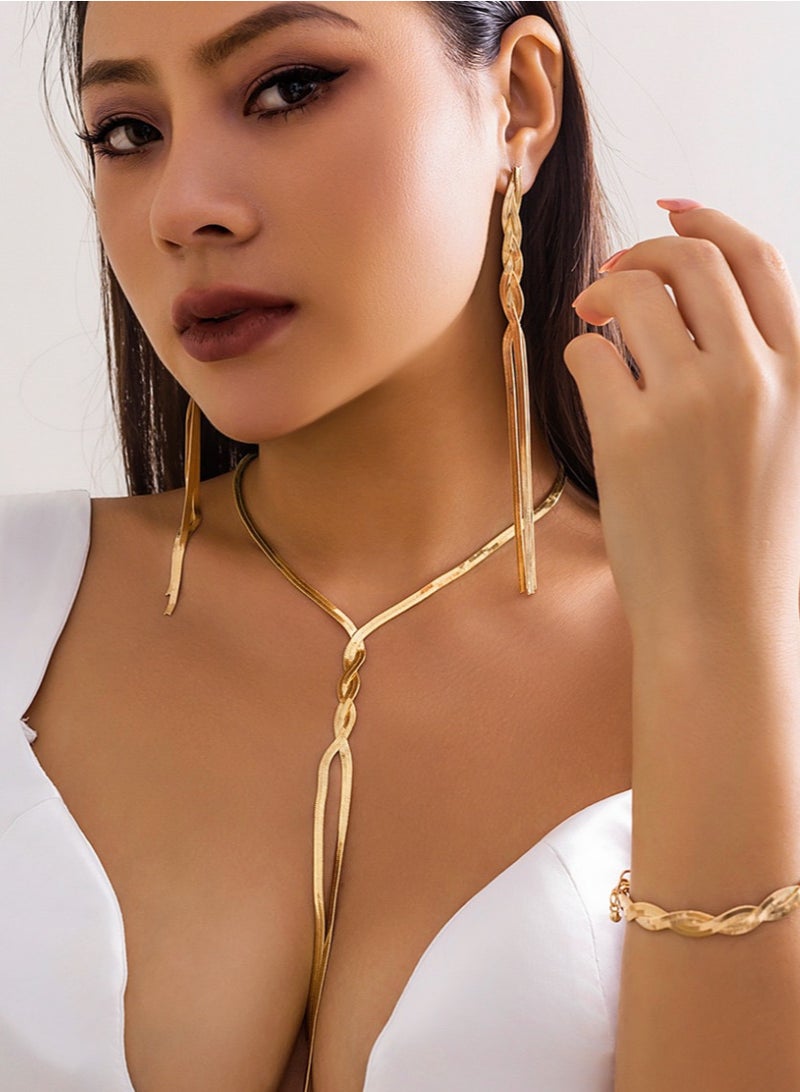 "القرط الذهبي بالخيوط المتدلية - Image 2