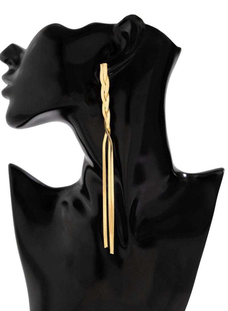 "القرط الذهبي بالخيوط المتدلية - Image 3