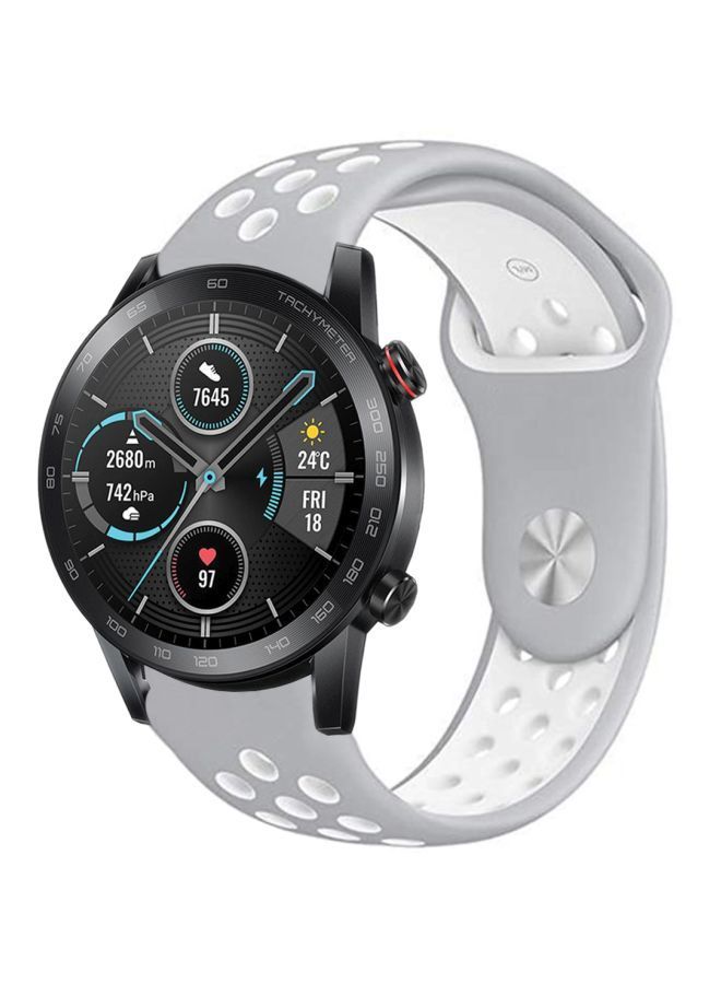 NIBEMINENT Replacement Band For Honor MagicWatch 2 46mm Grey/White - Image 1