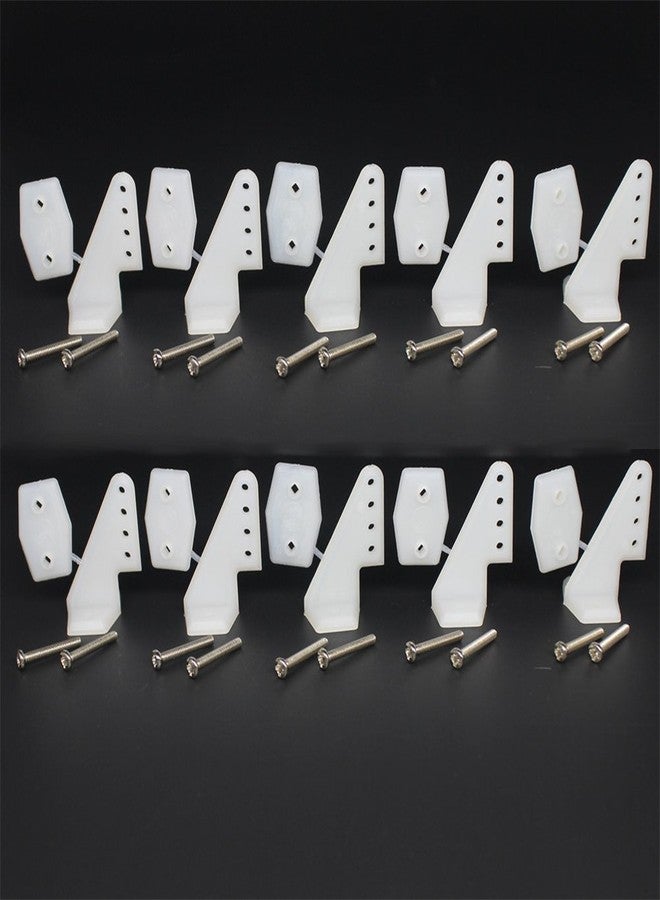 Hobbypark 10 Sets Nylon Standard Control Horns W13xL18xH25mm 4 Holes with Screw for RC Airplane Parts KT Model Replacement - Image 1