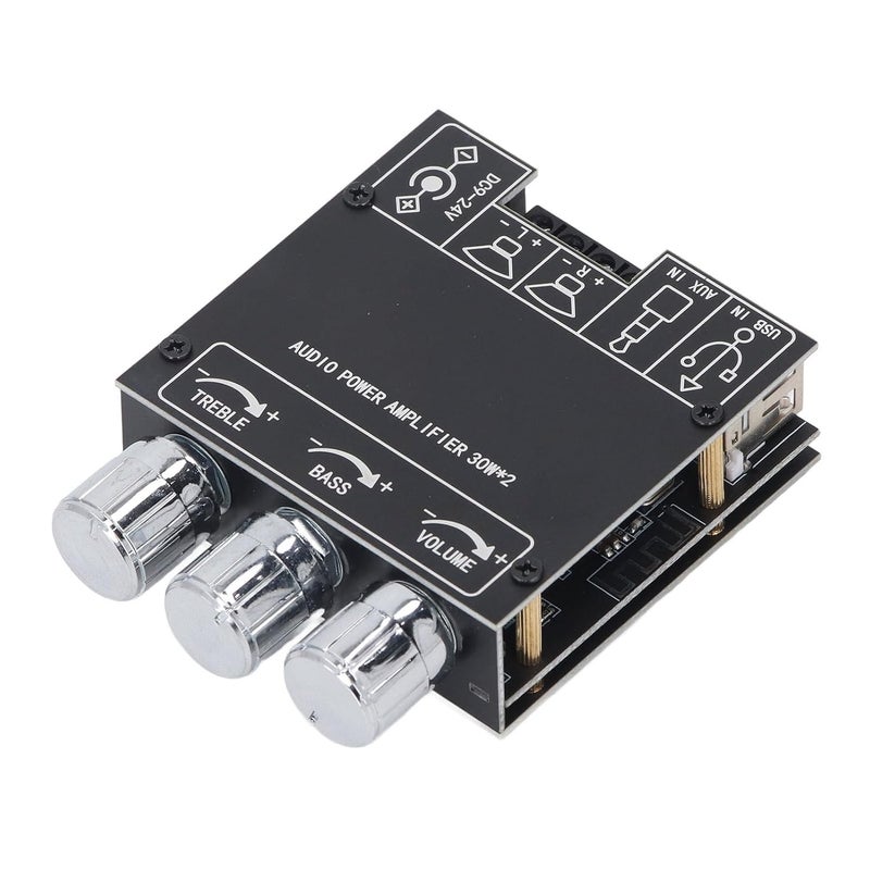 Sound Power Amplifier Board Audio Amplifier Module 2.0 Stereo Bi Channel 30W+30W with High Low Tone Support AUX/BT/USB DC 9-24V - Image 2