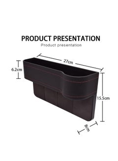 Generic PU Leather Car Front Seat Gap Filler Storage Organizer with Cup Holder  - Image 2