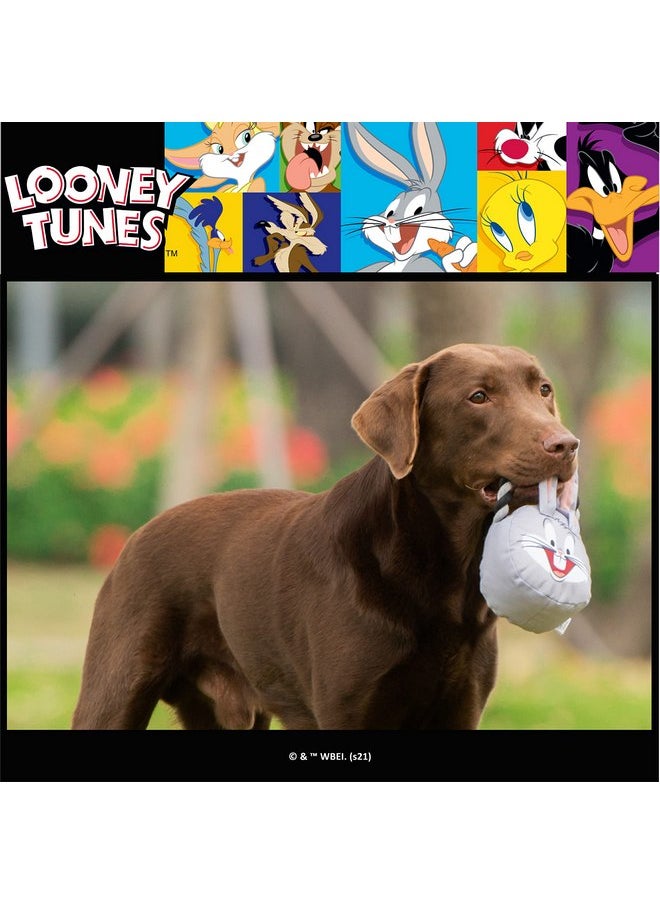 Looney Tunes - Looney Tunes for Pets Bugs Bunny Rope Head Stuffed Dog Toy for All Dogs | Grey and White Bugs Bunny Plush Fabric Toy for Dogs | Cute Rope Canvas Dog Toy - Image 1