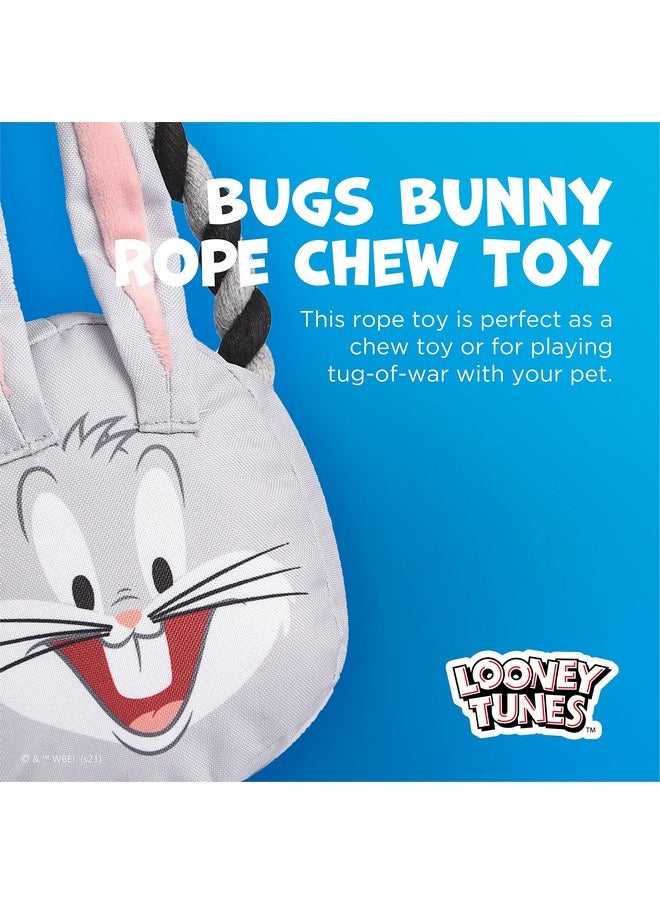 Looney Tunes - Looney Tunes for Pets Bugs Bunny Rope Head Stuffed Dog Toy for All Dogs | Grey and White Bugs Bunny Plush Fabric Toy for Dogs | Cute Rope Canvas Dog Toy - Image 1