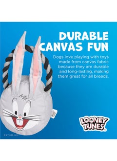 Looney Tunes Looney Tunes for Pets Bugs Bunny Rope Head Stuffed Dog Toy for All Dogs | Grey and White Bugs Bunny Plush Fabric Toy for Dogs | Cute Rope Canvas Dog Toy  - Image 3