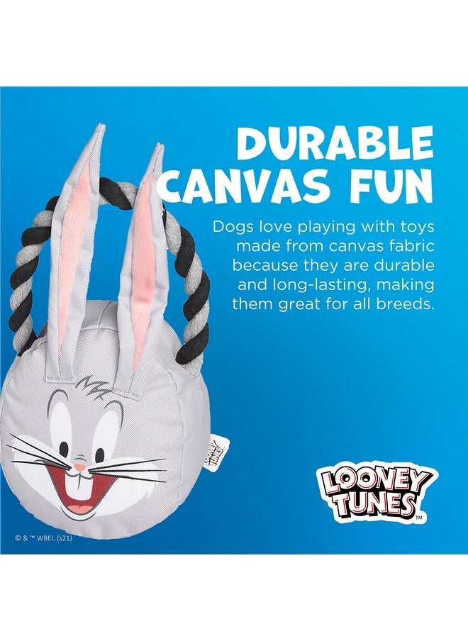 Looney Tunes - Looney Tunes for Pets Bugs Bunny Rope Head Stuffed Dog Toy for All Dogs | Grey and White Bugs Bunny Plush Fabric Toy for Dogs | Cute Rope Canvas Dog Toy - Image 1