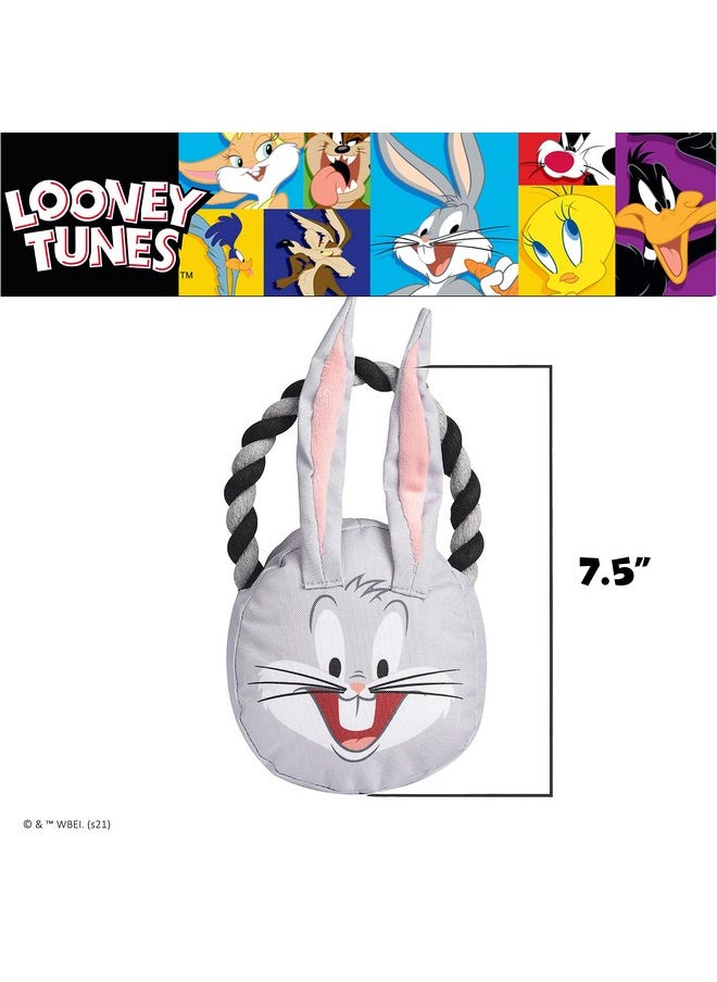 Looney Tunes - Looney Tunes for Pets Bugs Bunny Rope Head Stuffed Dog Toy for All Dogs | Grey and White Bugs Bunny Plush Fabric Toy for Dogs | Cute Rope Canvas Dog Toy - Image 1