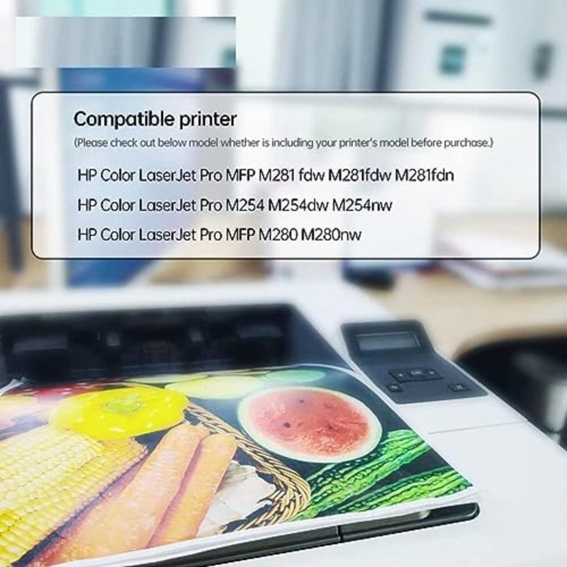 لطابعات HP Color LaserJet Pro MFP M281FDW/M281FDN/M254/M254DW: خرطوشة حبر سماوي، استبدال متوافق عالي الإنتاجية، تركيبة متينة قائمة على البوليمر، دقة ألوان متسقة - Image 2