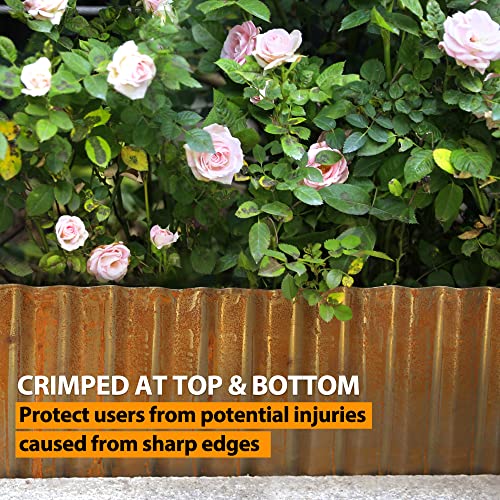 Worth Pre-Rusted Wide-Corrugated Garden Edging, 6" x20Ft Sturdy Steel Landscape Edging Bendable Metal Lawn Long Strips Border for Raised Flower Bed Tree Surrounds - Image 4