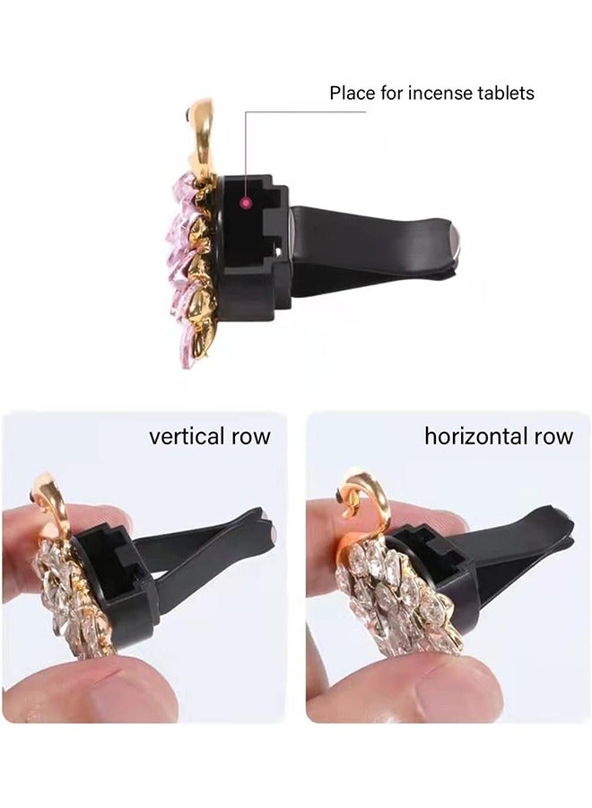 Bukela 6PCS Decorations Flower Clips for Car Air Vent, Cute Colorful Bling Flower Decor for Women Girls, Clip on Air Conditioning Outlet, Auto Interior Accessories Universal for Most Vehicles (Pink) - Image 3